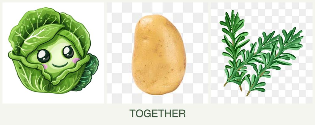 Can you plant cabbage, potatoes and rosemary together?