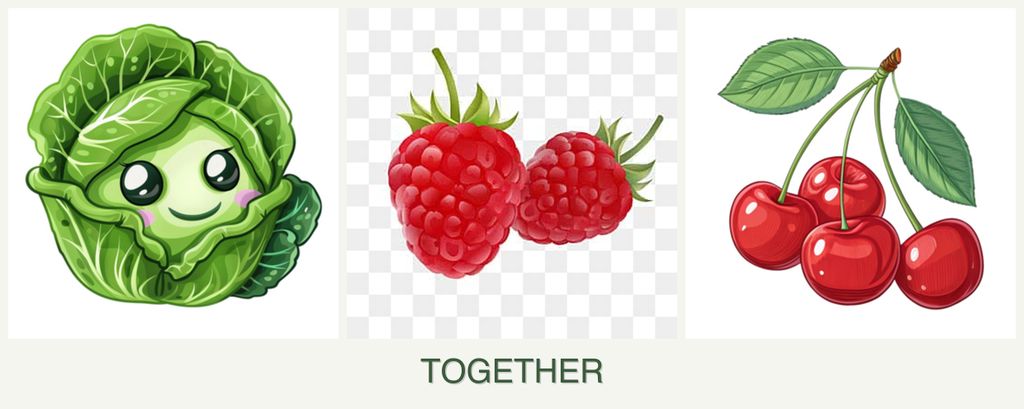 Can you plant cabbage, raspberries and cherries together?