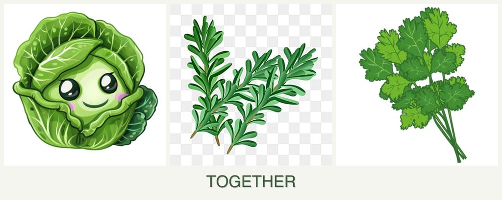 Can you plant cabbage, rosemary and cilantro together?