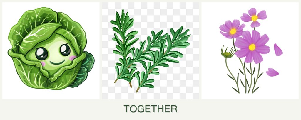 Can you plant cabbage, rosemary and cosmos together?