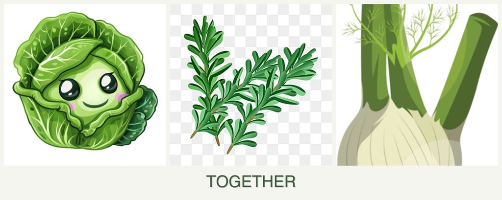 Can you plant cabbage, rosemary and fennel together?