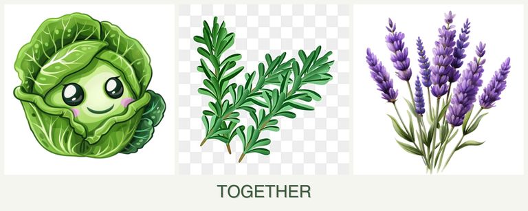 Can you plant cabbage, rosemary and lavender together?