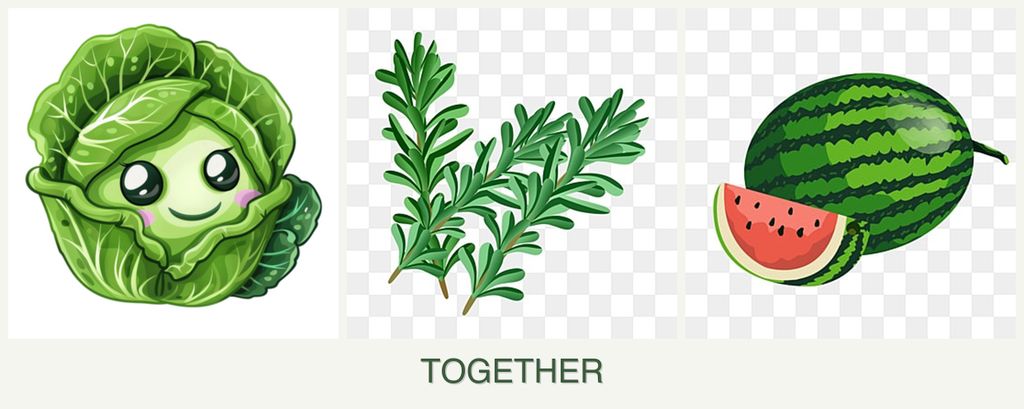 Can you plant cabbage, rosemary and melons together?