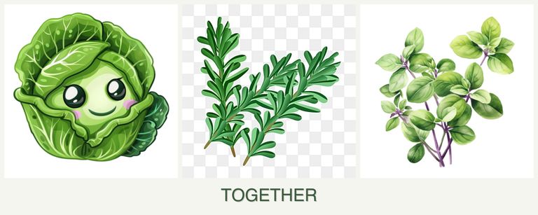 Can you plant cabbage, rosemary and oregano together?