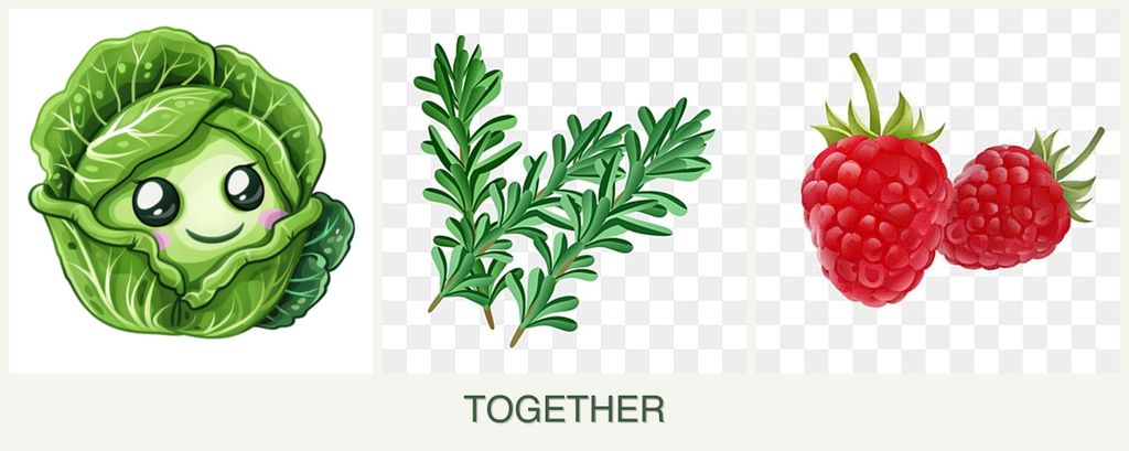 Can you plant cabbage, rosemary and raspberries together?