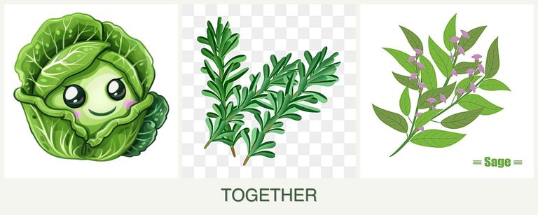 Can you plant cabbage, rosemary and sage together?