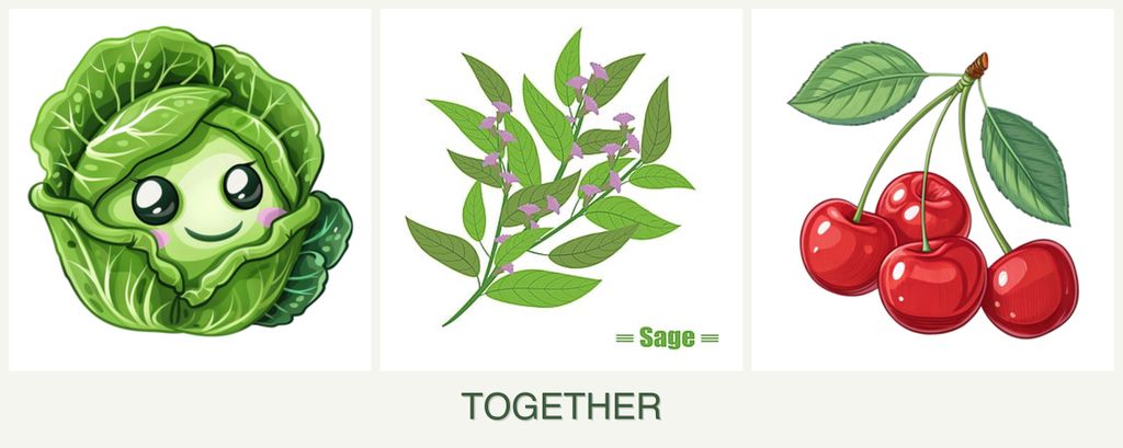 Can you plant cabbage, sage and cherries together?