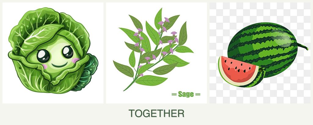 Can you plant cabbage, sage and melons together?