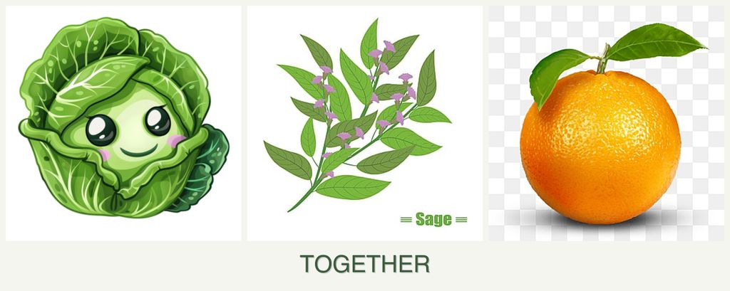Can you plant cabbage, sage and oranges together?