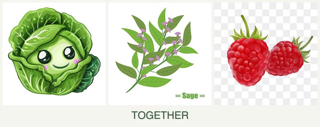 Can you plant cabbage, sage and raspberries together?