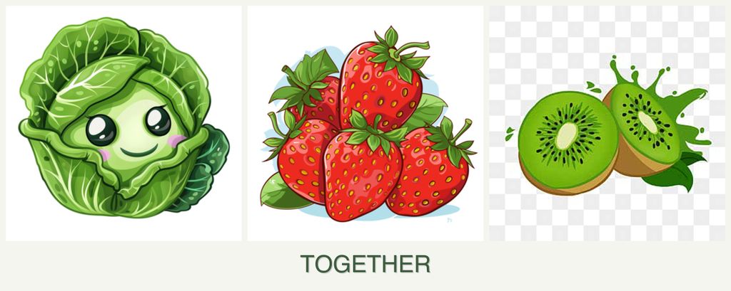 Can you plant cabbage, strawberries and kiwi together?