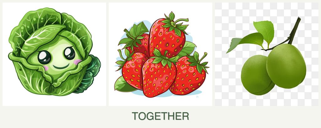 Can you plant cabbage, strawberries and plums together?