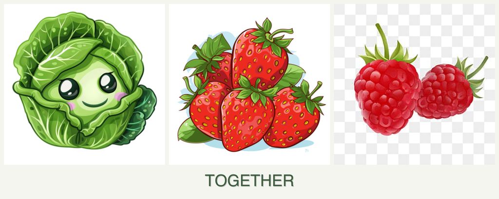 Can you plant cabbage, strawberries and raspberries together?