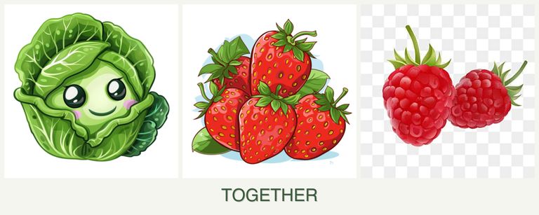 Can you plant cabbage, strawberries and raspberries together?