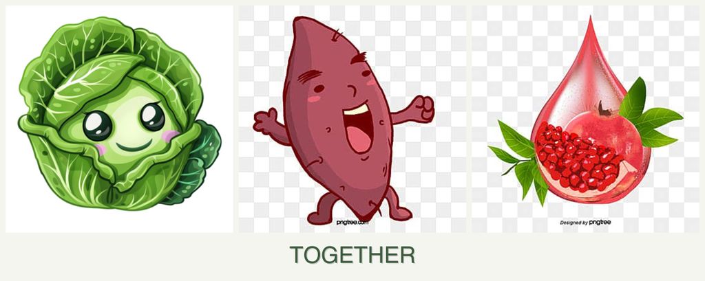 Can you plant cabbage, sweet potatoes and pomegranates together?
