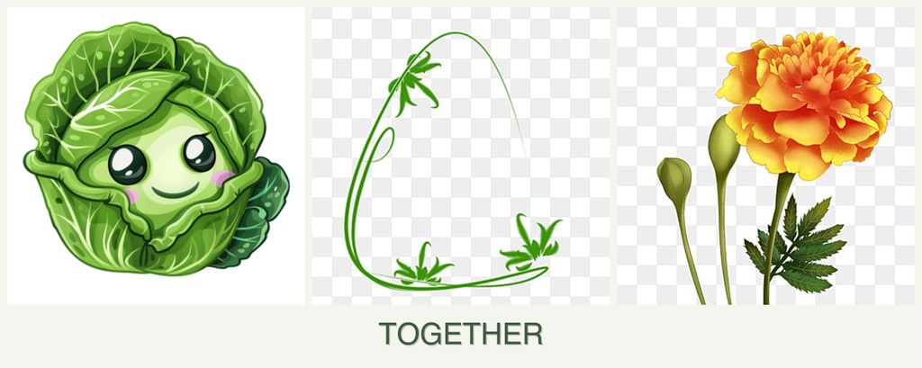 Can you plant cabbage, tarragon and marigolds together?
