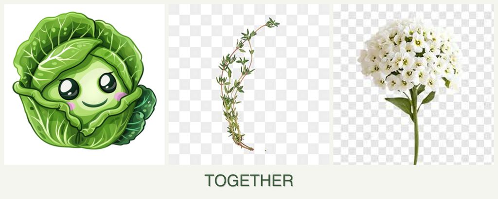 Can you plant cabbage, thyme and alyssum together?
