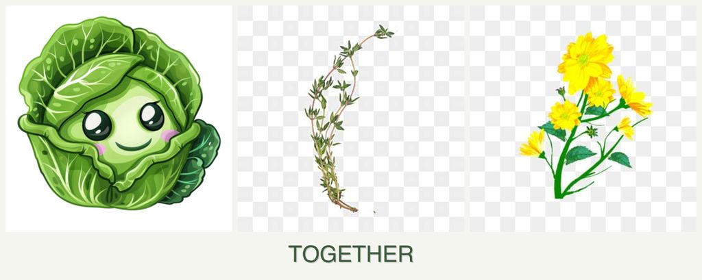 Can you plant cabbage, thyme and calendula together?