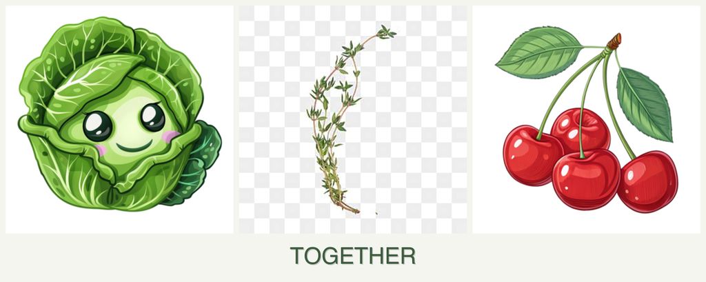 Can you plant cabbage, thyme and cherries together?