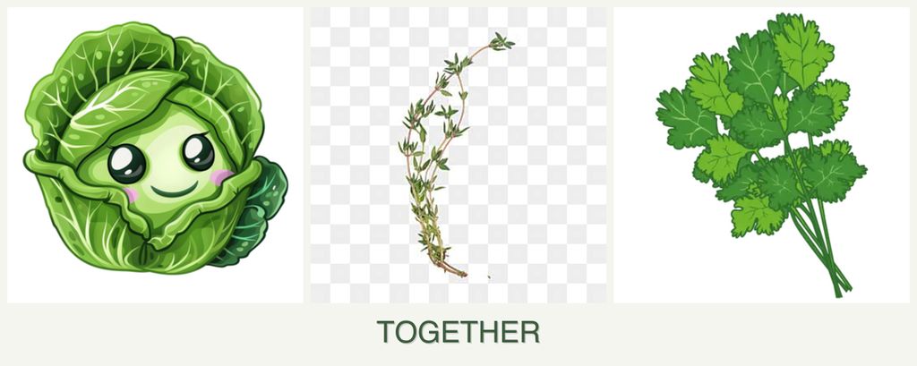 Can you plant cabbage, thyme and cilantro together?