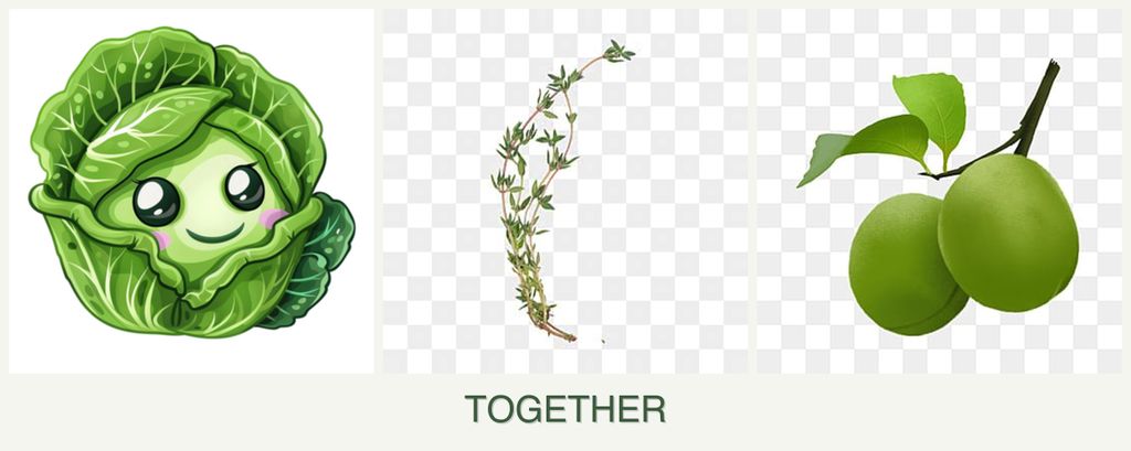 Can you plant cabbage, thyme and plums together?