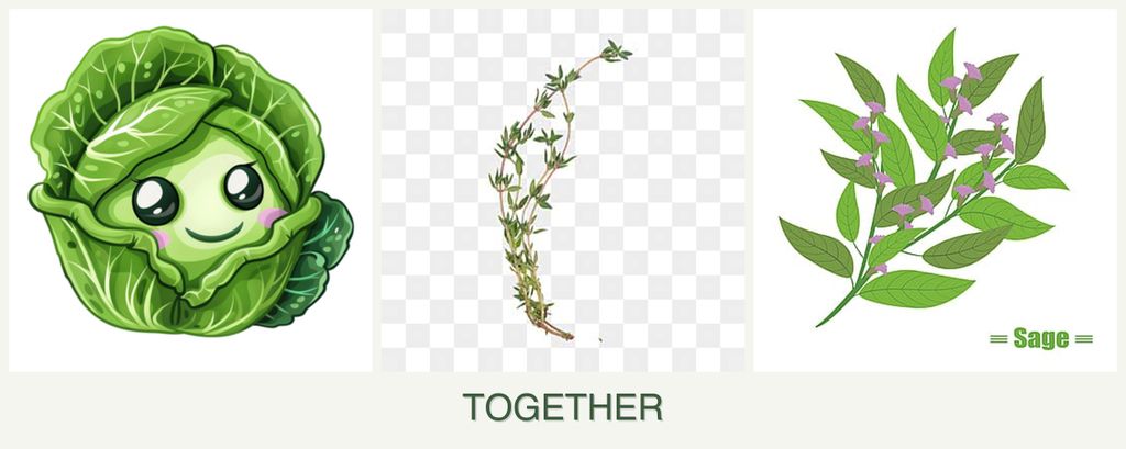 Can you plant cabbage, thyme and sage together?