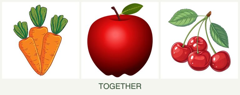 Can you plant carrots, apples and cherries together?