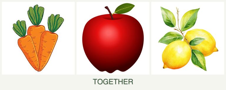 Can you plant carrots, apples and lemons together?