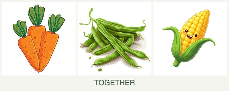 Can you plant carrots, beans and corn together?