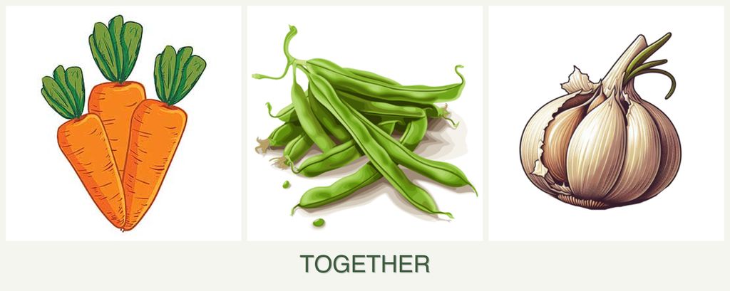 Can you plant carrots, beans and garlic together?