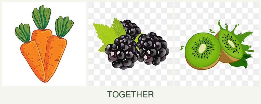 Can you plant carrots, blackberries and kiwi together?