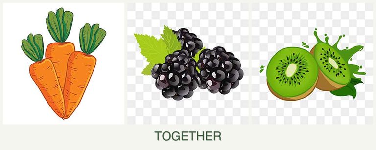 Can you plant carrots, blackberries and kiwi together?