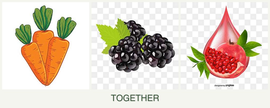 Can you plant carrots, blackberries and pomegranates together?