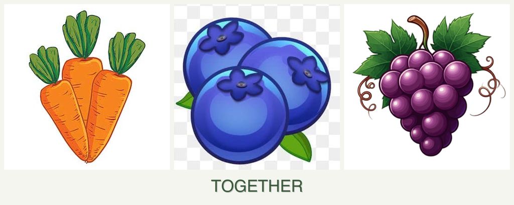 Can you plant carrots, blueberries and grapes together?