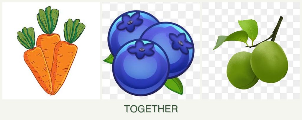 Can you plant carrots, blueberries and plums together?