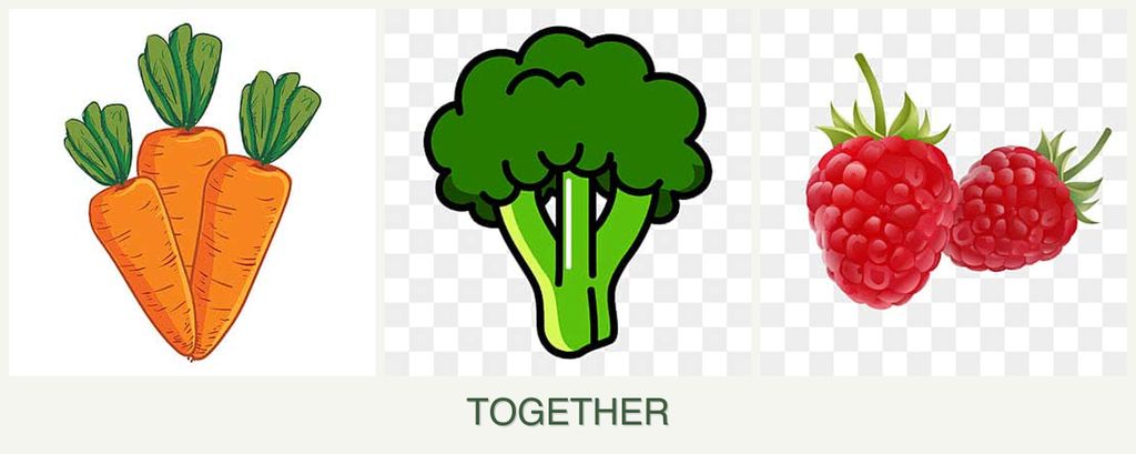 Can you plant carrots, broccoli and raspberries together?