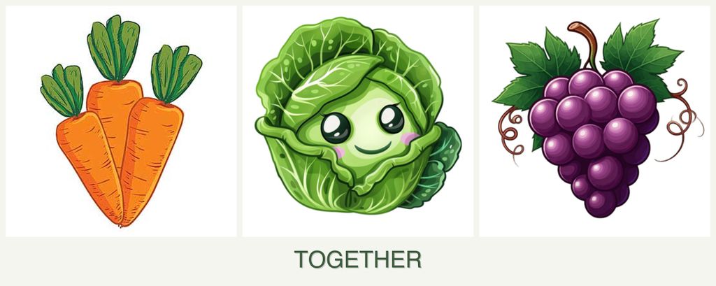Can you plant carrots, cabbage and grapes together?