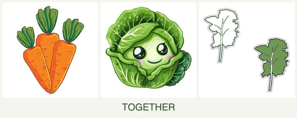 Can you plant carrots, cabbage and kale together?