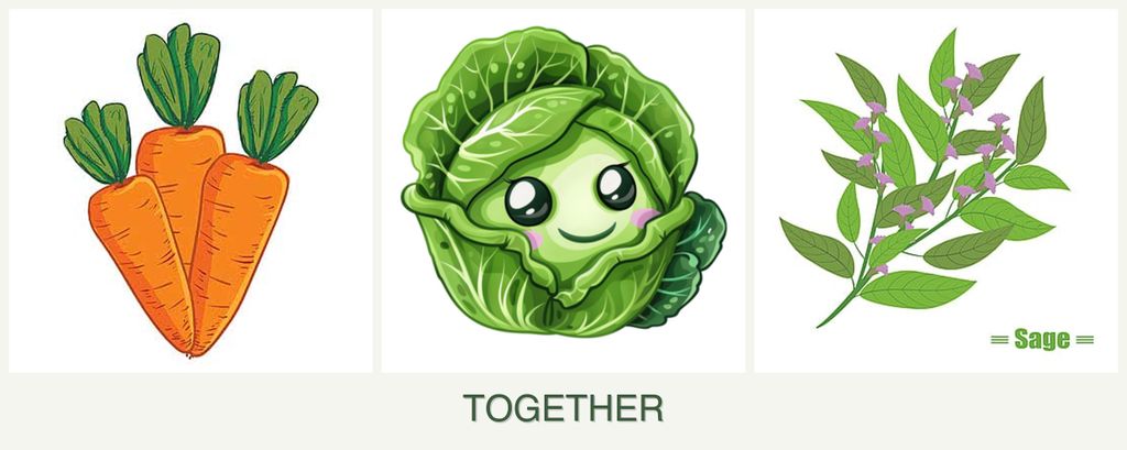 Can you plant carrots, cabbage and sage together?