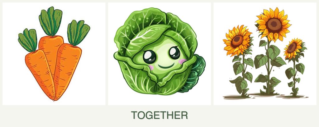 Can you plant carrots, cabbage and sunflowers together?