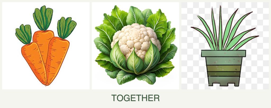 Can you plant carrots, cauliflower and lemongrass together?