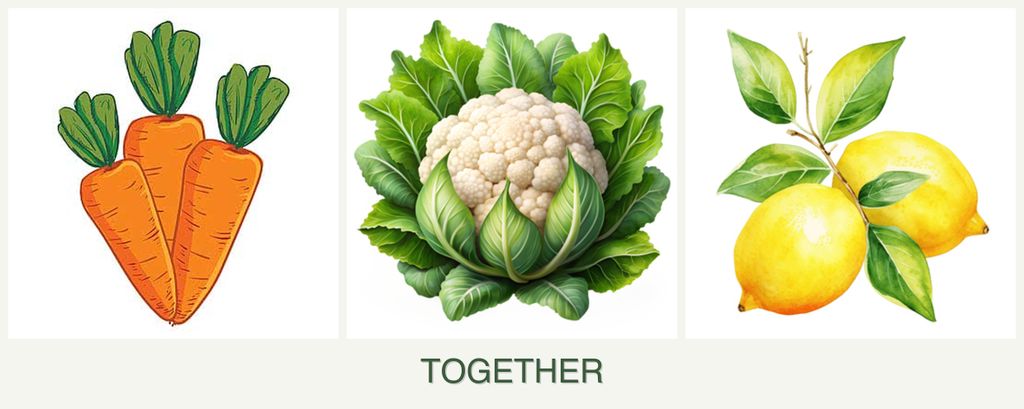 Can you plant carrots, cauliflower and lemons together?
