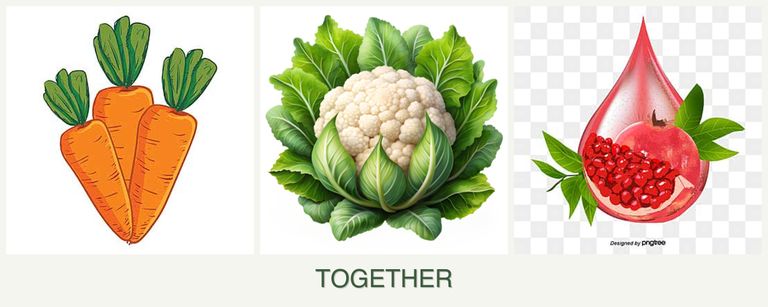 Can you plant carrots, cauliflower and pomegranates together?