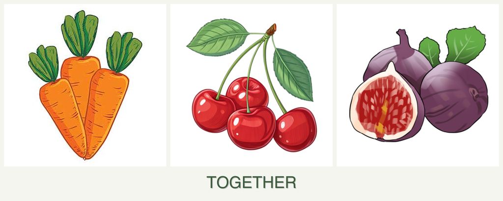 Can you plant carrots, cherries and figs together?