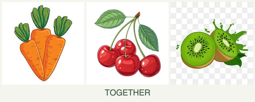Can you plant carrots, cherries and kiwi together?
