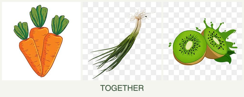 Can you plant carrots, chives and kiwi together?