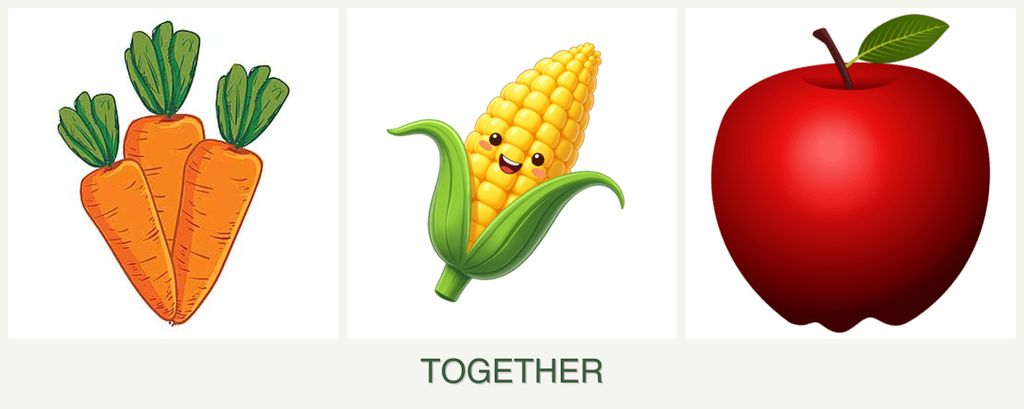 Can you plant carrots, corn and apples together?