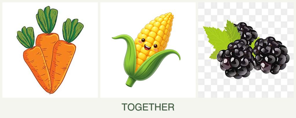 Can you plant carrots, corn and blackberries together?
