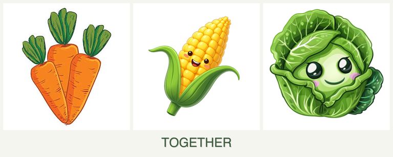 Can you plant carrots, corn and cabbage together?