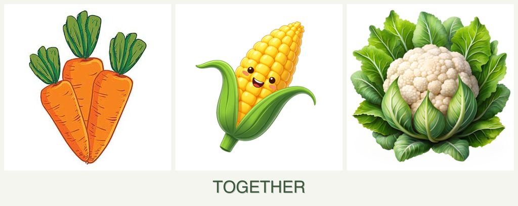 Can you plant carrots, corn and cauliflower together?